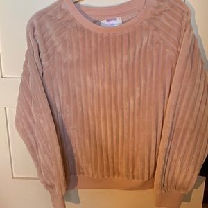 Pink Velour sweater No Boundaries